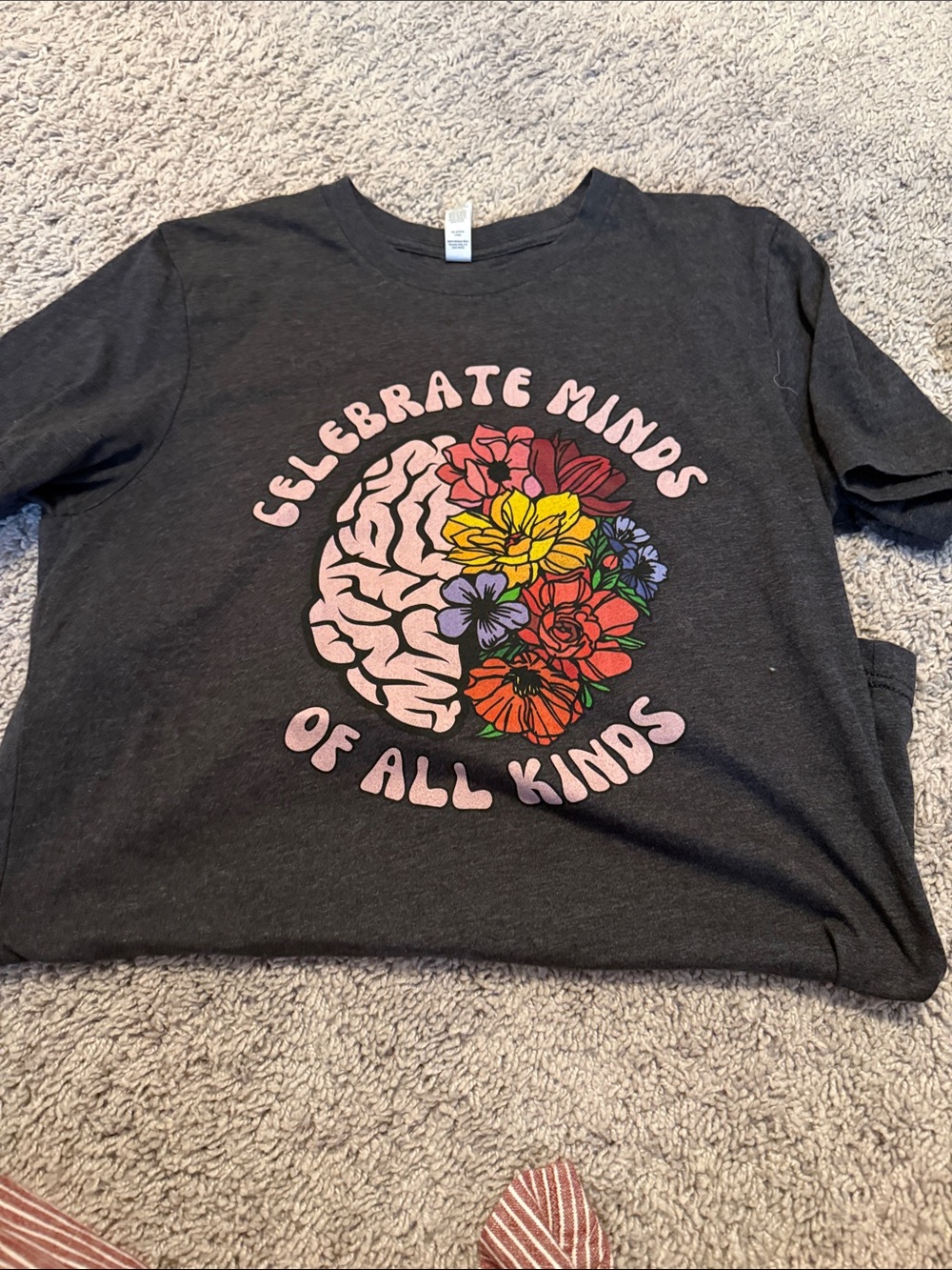 Kids Charcoal Graphic Tee - Celebrate Minds of All Kinds